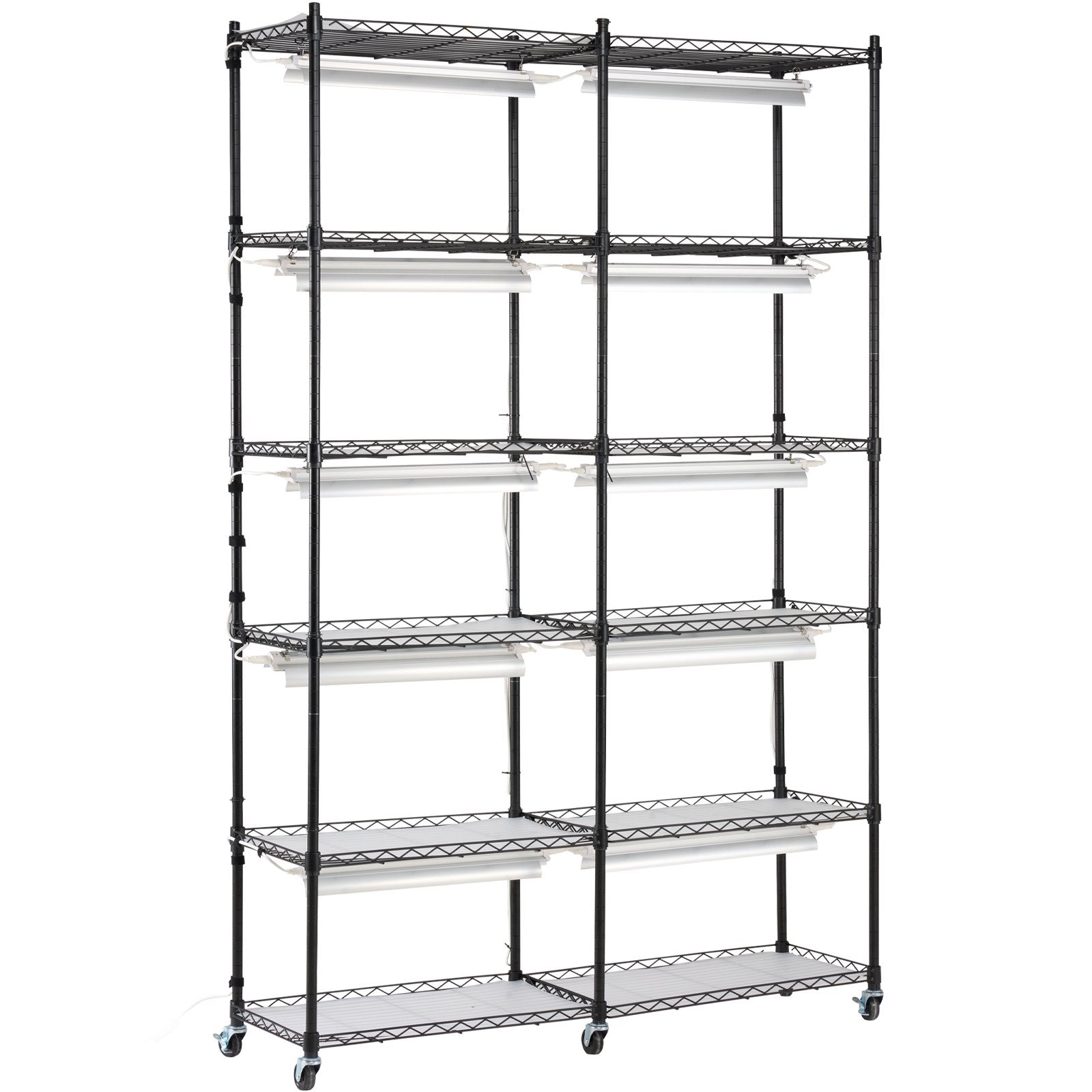 Pots, Planters & Accessories: VEVOR Plant Stand with Grow Light 6 Tiers 200W 59.1" Indoor Plant Grow Shelf