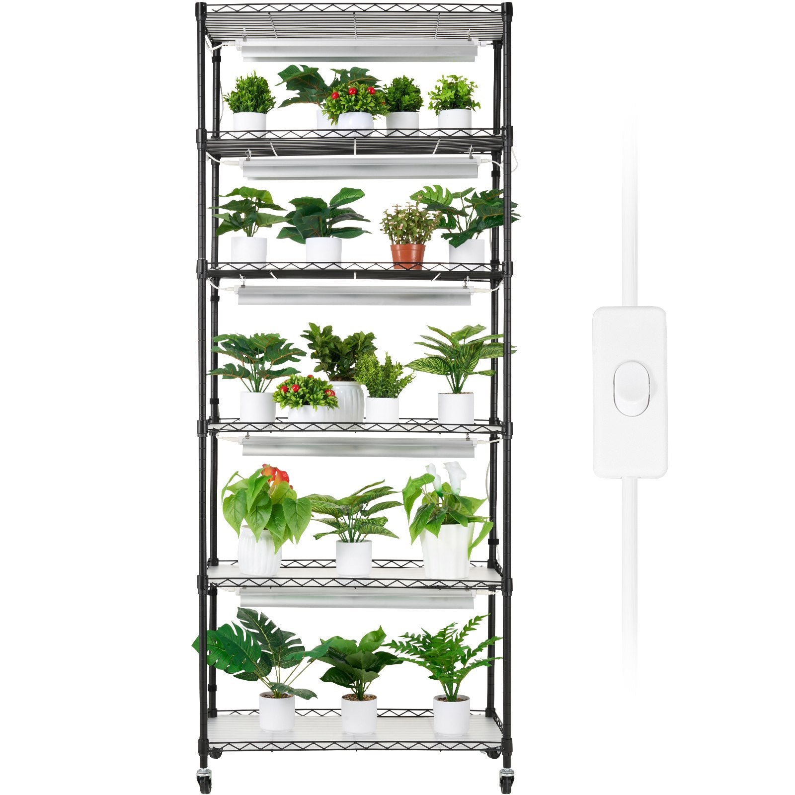 DIY Plant Stand with Grow Lights 6 Tiers 192W 70.9" Tall Plant Grow Shelf