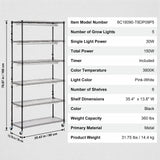 Pots, Planters & Accessories: VEVOR Plant Stand with Grow Light 6 Tiers 180W 180 cm  Indoor Plant Grow Shelf