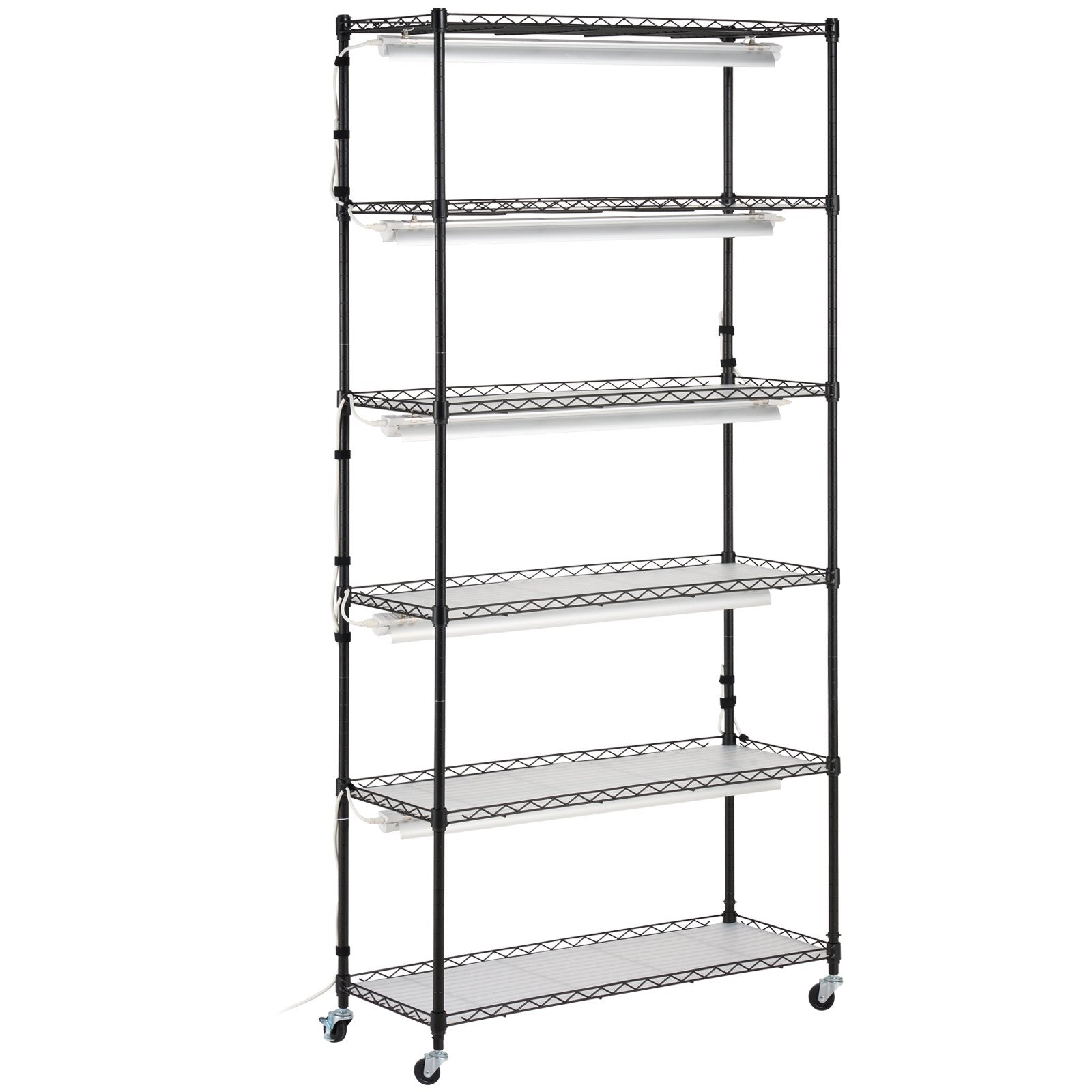 Pots, Planters & Accessories: VEVOR Plant Stand with Grow Light 6 Tiers 180W 180 cm  Indoor Plant Grow Shelf