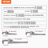 Greenhouses & Accessories: VEVOR 3-Piece Pipe Wrench Set, 10" 14" 18" Aluminum Straight Pipe Wrench, Adjustable Plumbing Wrench, with High Strength Jaw and Ergonomic Handle, Hangable Design, for Water Pipes, Automotive Repairs