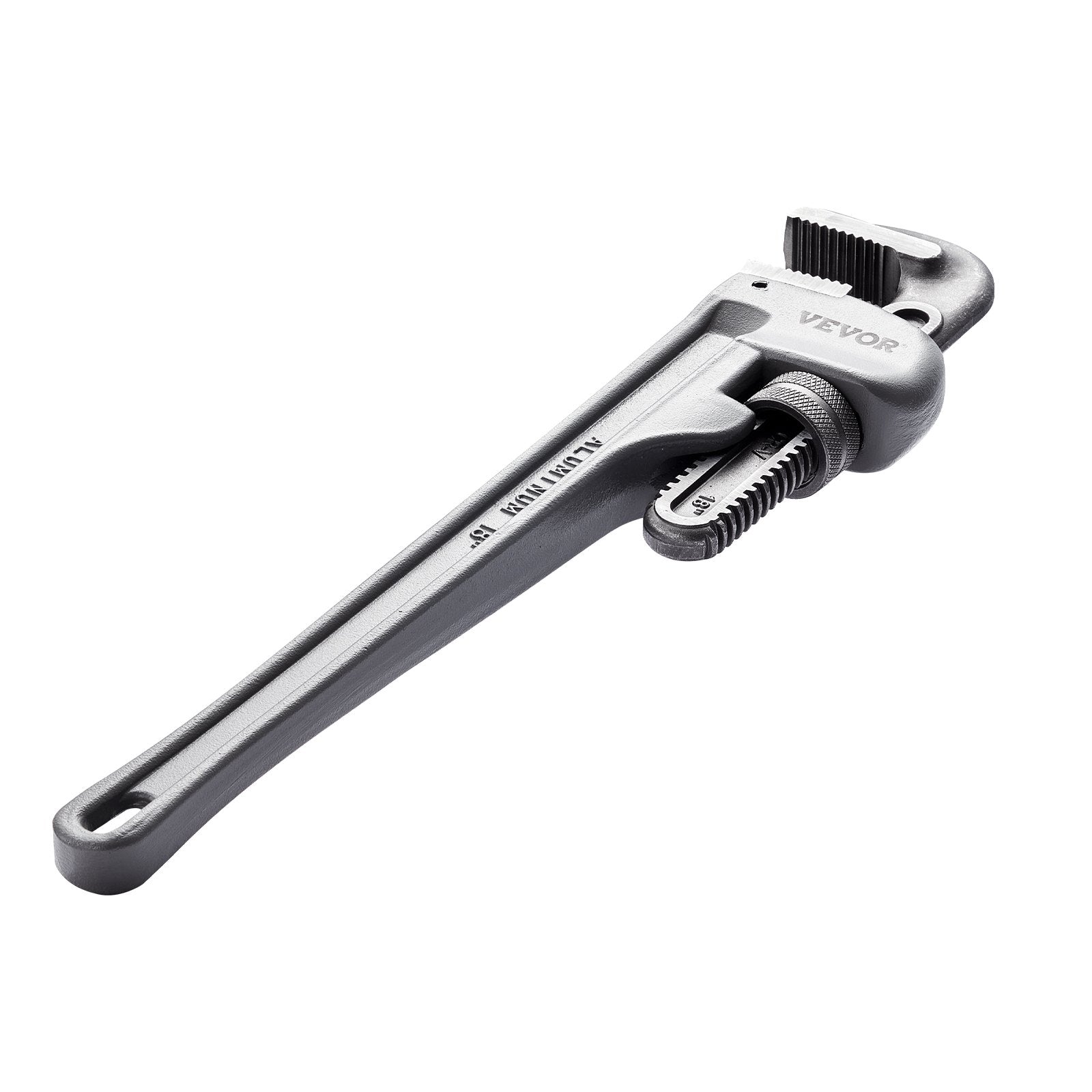 3-Piece Pipe Wrench Set, 10" 14" 18" Aluminum Straight Pipe Wrench, Adjustable Plumbing Wrench, with High Strength Jaw and Ergonomic Handle, Hangable Design, for Water Pipes, Automotive Repairs