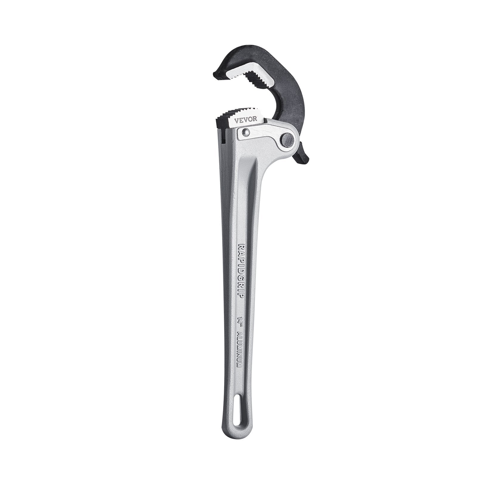 Greenhouses & Accessories: VEVOR Pipe Wrench, 14" Aluminum Straight Pipe Wrench, Automatic Jaw Adjustment, Adjustable Plumbing Wrench, Easy to Carry, Ergonomic Handle, Hangable Design, for Water Pipes, Automotive Repairs