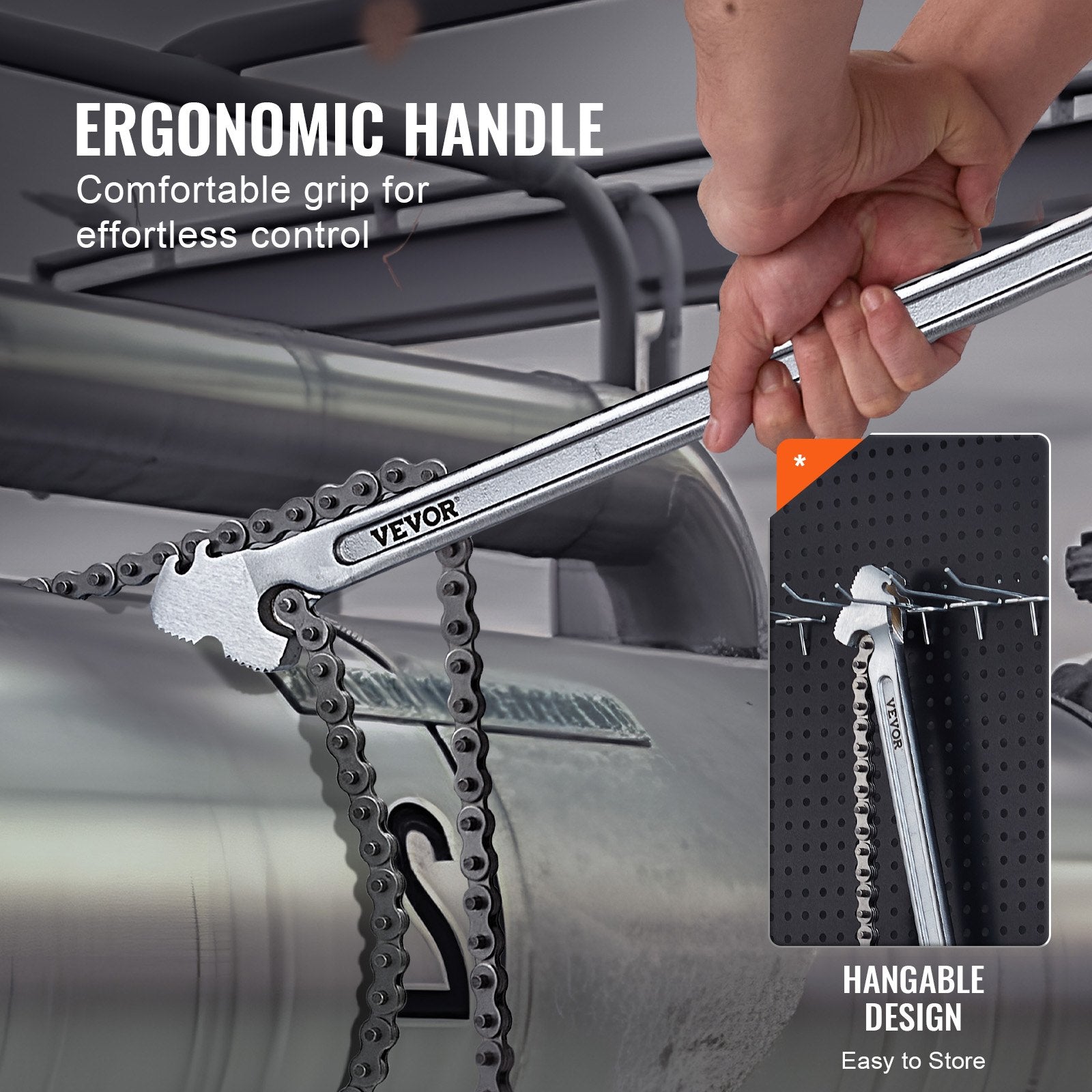 Greenhouses & Accessories: VEVOR Chain Wrench, 48 inch Chain Pipe Wrench, 13.4 inch Diameter Capacity, CRV Reversible Pipe Fitting Tool Wrench with High Strength Jaw and Ergonomic Handle, for Pipe Installation and Car Repair