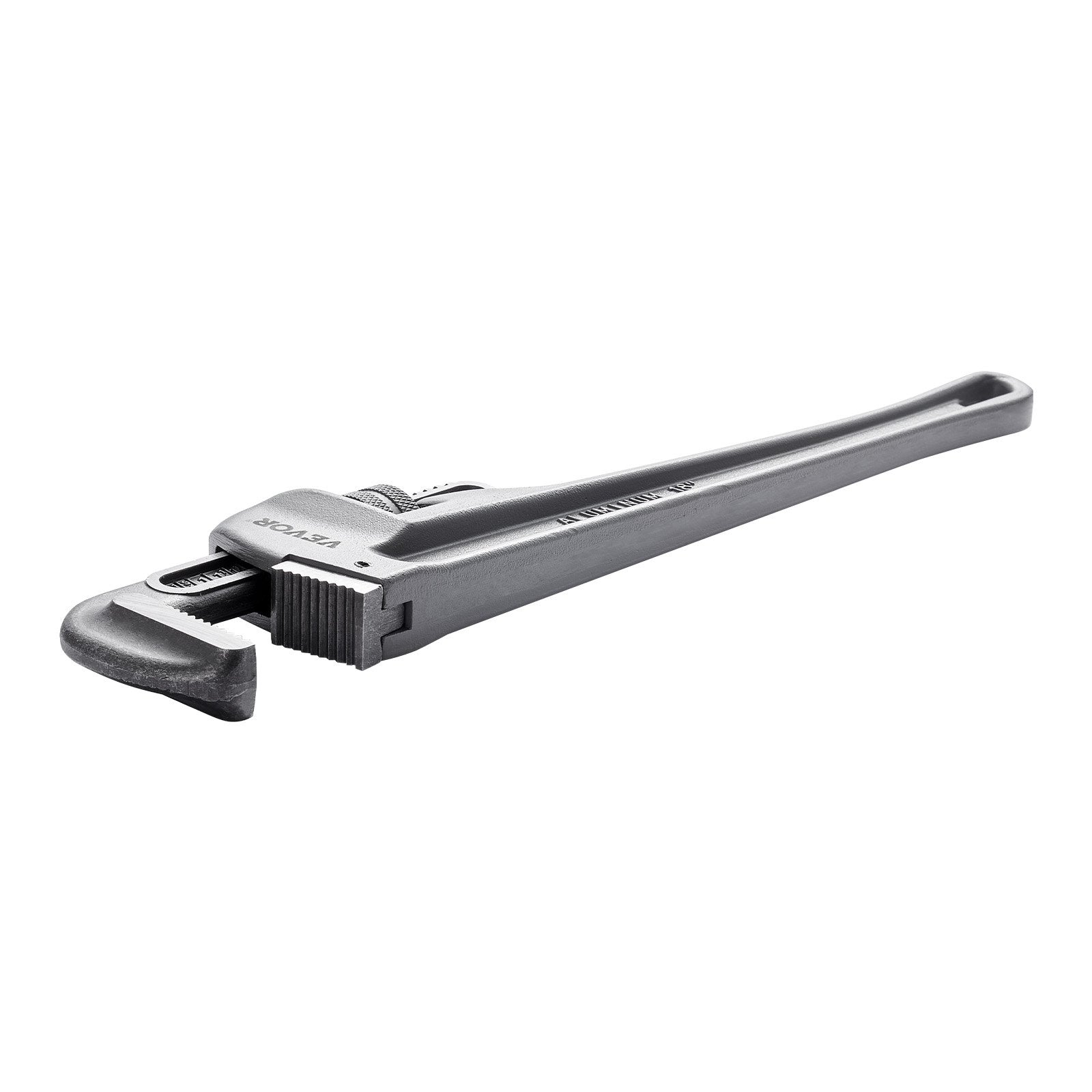 Greenhouses & Accessories: VEVOR Pipe Wrench, 18" Aluminum Straight Pipe Wrench, Adjustable Plumbing Wrench, with High Strength Jaw and Ergonomic Handle, Easy to Carry, Hangable Design, for Water Pipes, Automotive Repairs