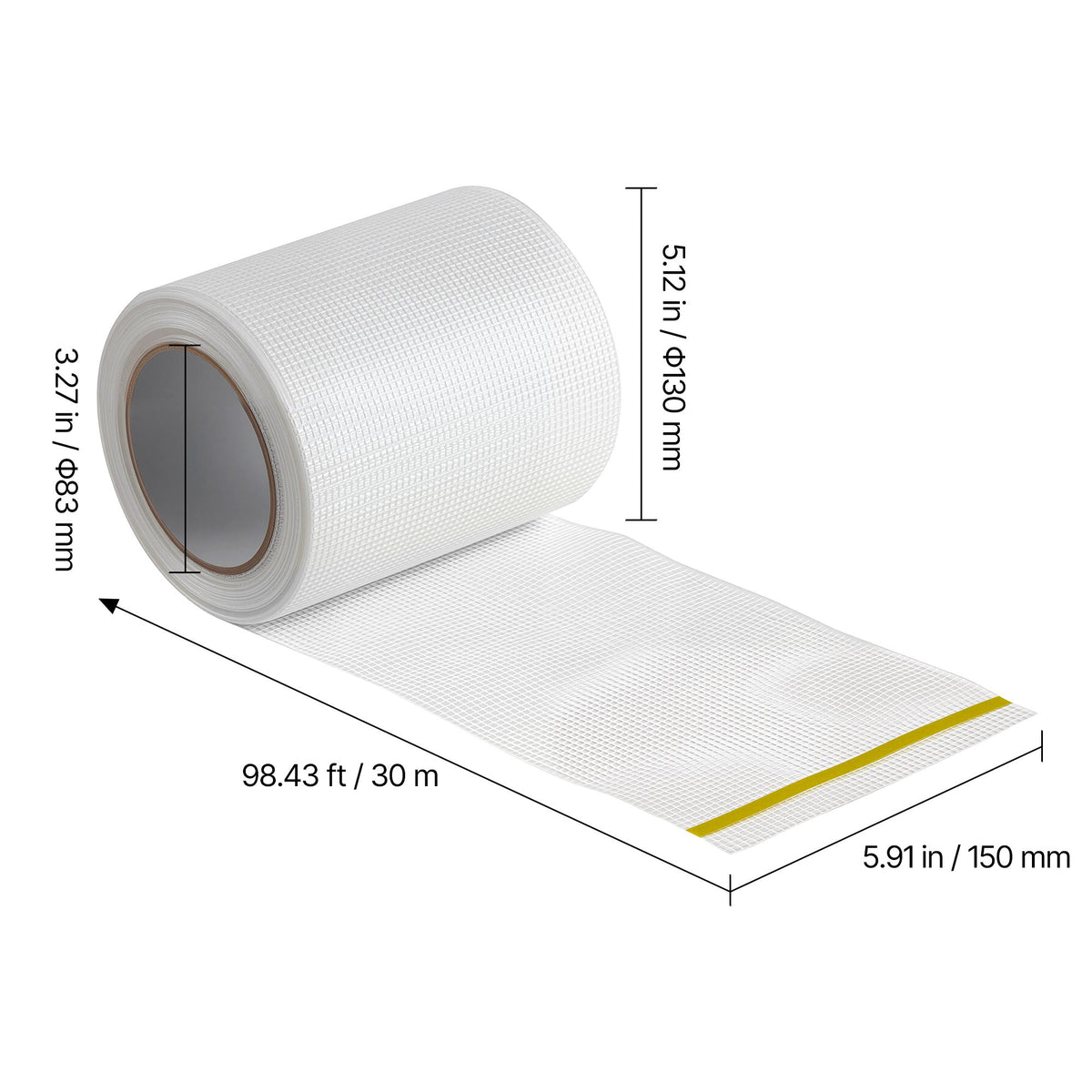 Drywall Mesh Tape, 150mm W x 30m L Self-Adhesive Fiberglass Drywall Joint Tape, 12 Rolls Dry Wall Patch for Easy Sheetrock Ceiling Crack Repair, to Achieve Smooth Even Wall Surface