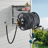 Air Compressors Accessories: VEVOR Wall Mounted Garden Hose Reel 125ft 5/8 in Metal Hose Reel with Basket