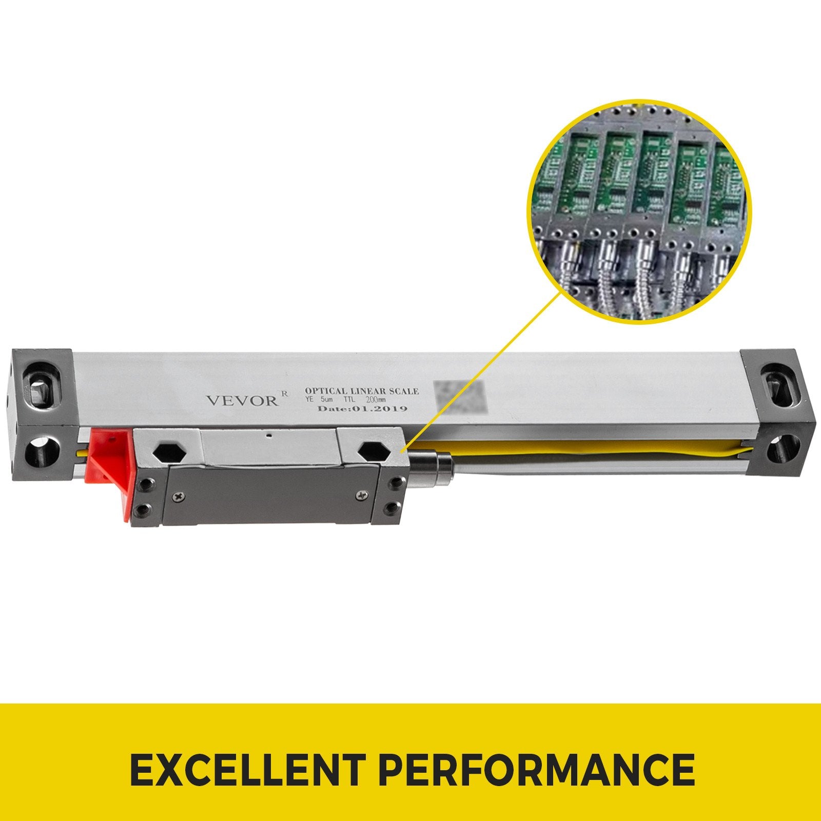 Outdoor Play Equipment: VEVOR 1 Axis Lathe Linear Scale 200mm with Accuracy 0.0002" Optical Length Precision Linear Scale Aluminum Body for Mill Milling Lathe Machine with Accessories (200mm(8"))