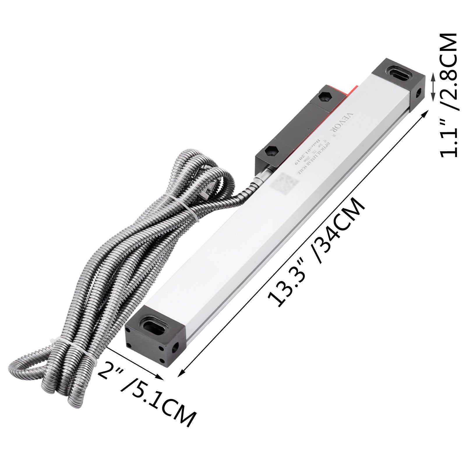 Outdoor Play Equipment: VEVOR 1 Axis Lathe Linear Scale 200mm with Accuracy 0.0002" Optical Length Precision Linear Scale Aluminum Body for Mill Milling Lathe Machine with Accessories (200mm(8"))