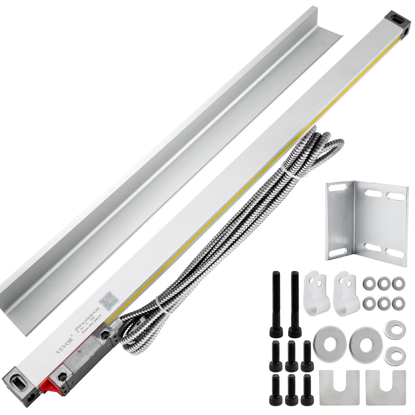 Outdoor Play Equipment: VEVOR 1 Axis Lathe Linear Scale 550mm with Accuracy 0.0002" Optical Length Precision Linear Scale Aluminum Body for Mill Milling Lathe Machine with Accessories (550mm(22"))