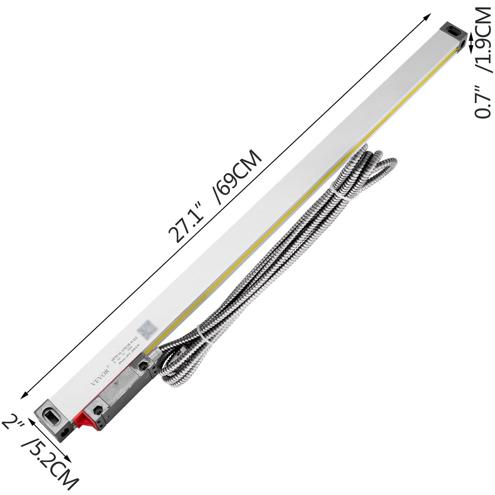 Outdoor Play Equipment: VEVOR 1 Axis Lathe Linear Scale 550mm with Accuracy 0.0002" Optical Length Precision Linear Scale Aluminum Body for Mill Milling Lathe Machine with Accessories (550mm(22"))
