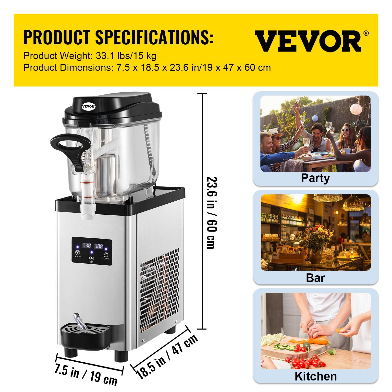 Food Storage: VEVOR Commercial Slush Machine Frozen Drink Slushy Making Machine 6L/1.6 Gallons