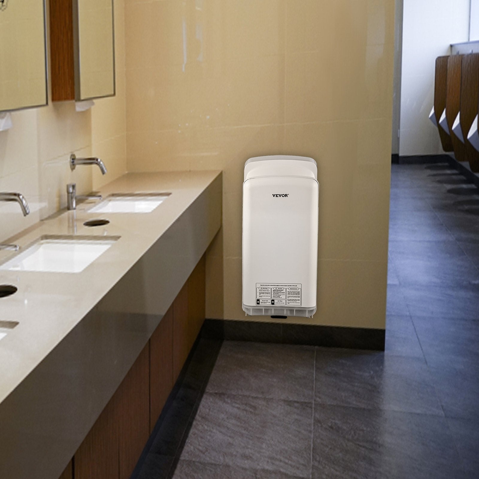 Automotive Cleaning: VEVOR Jet Hand Dryer Blade Hand Dryer Automatic High Speed for Washroom White