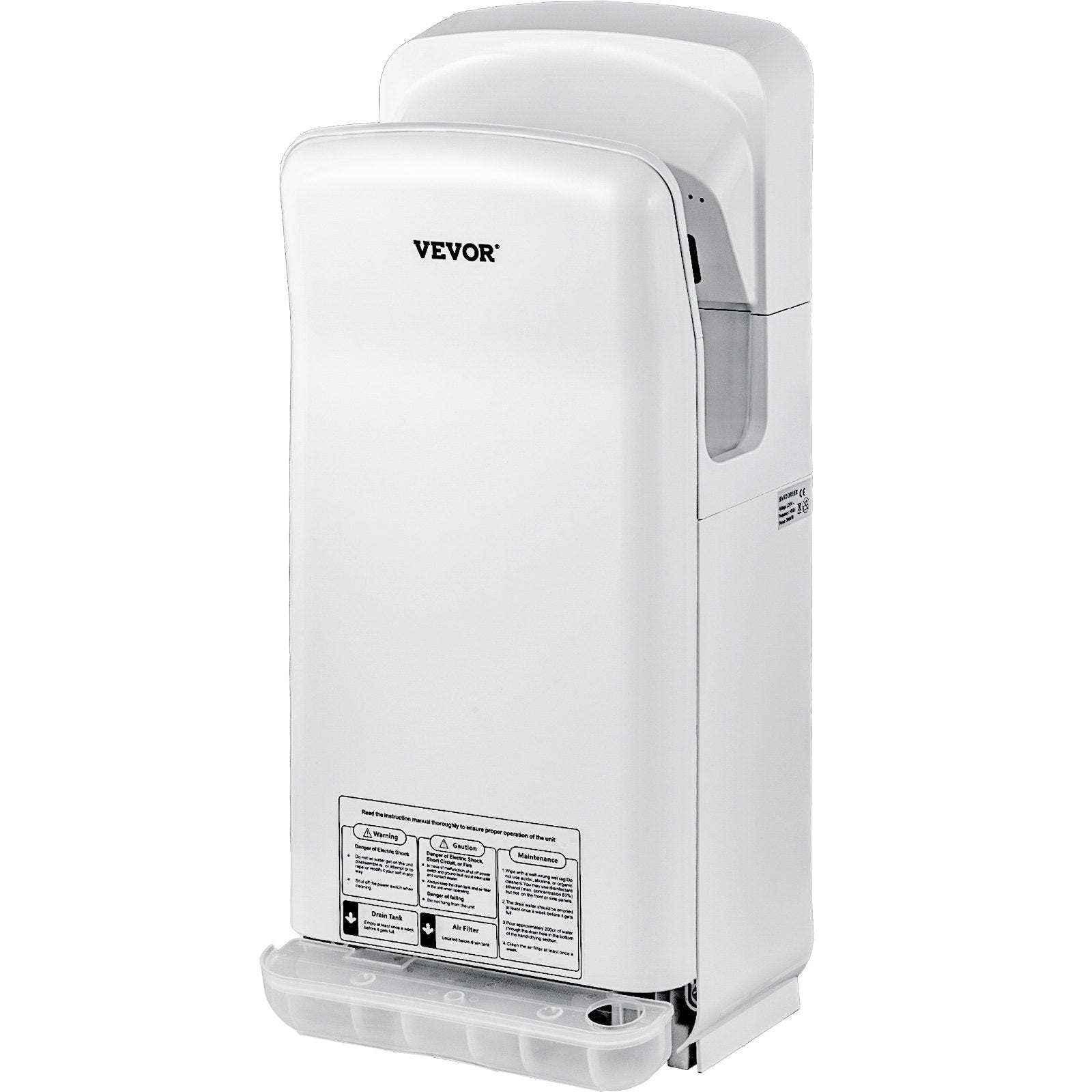 Automotive Cleaning: VEVOR Jet Hand Dryer Blade Hand Dryer Automatic High Speed for Washroom White