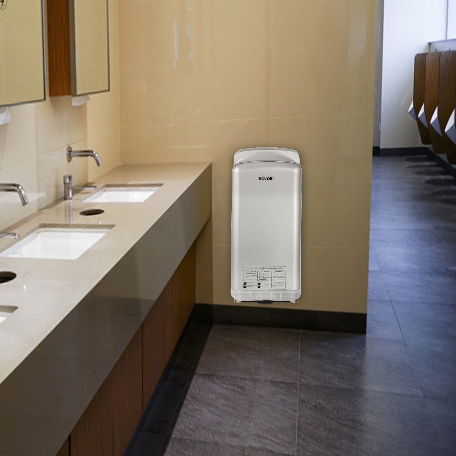 Automotive Cleaning: VEVOR Jet Hand Dryer Blade Hand Dryer Automatic High Speed for Washroom Silver