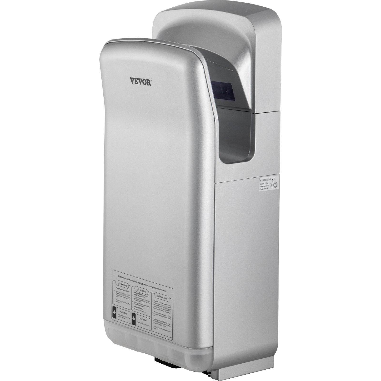 Automotive Cleaning: VEVOR Jet Hand Dryer Blade Hand Dryer Automatic High Speed for Washroom Silver