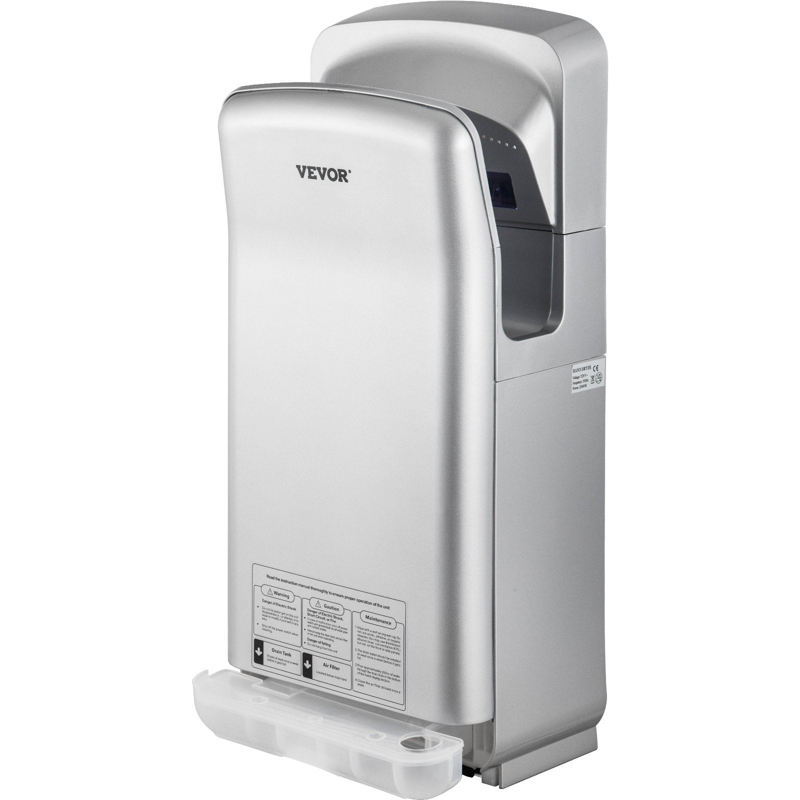 Automotive Cleaning: VEVOR Jet Hand Dryer Blade Hand Dryer Automatic High Speed for Washroom Silver