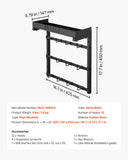 Coat Racks: VEVOR Coffee Mug Holder Wall Mounted w/ 12 Movable Hooks and Top Shelf Cup Rack