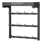 Coat Racks: VEVOR Coffee Mug Holder Wall Mounted w/ 12 Movable Hooks and Top Shelf Cup Rack