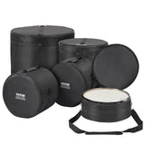Drums: VEVOR 5-Piece Drum Bag Set, 1680D Oxford Fabric, Padded Drum Bags and Cases with 4.92 ft Detachable Shoulder Strap Carry Handles Foldable Design, for 55cm Kick 30cm Tom 33cm Tom 40cm Tom 35cm Snare