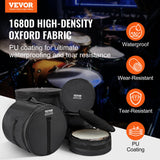 Drums: VEVOR 5-Piece Drum Bag Set, 1680D Oxford Fabric, Padded Drum Bags and Cases with 4.92 ft Detachable Shoulder Strap Carry Handles Foldable Design, for 55cm Kick 30cm Tom 33cm Tom 40cm Tom 35cm Snare