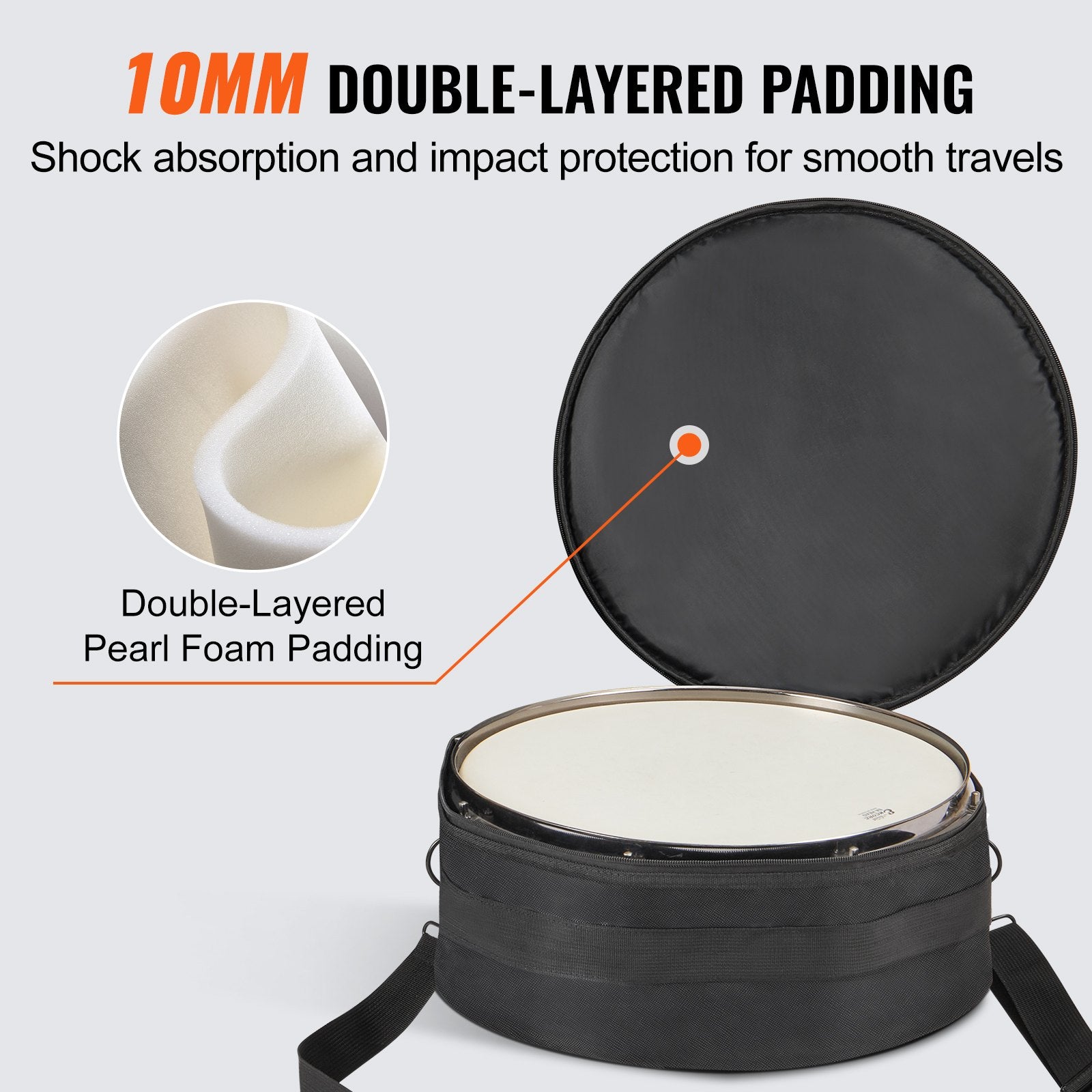 5-Piece Drum Bag Set, 1680D Oxford Fabric, Padded Drum Bags and Cases with 4.92 ft Detachable Shoulder Strap Carry Handles Foldable Design, for 55cm Kick 30cm Tom 33cm Tom 40cm Tom 35cm Snare