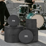 Drums: VEVOR 5-Piece Drum Bag Set, 1680D Oxford Fabric, Padded Drum Bags and Cases with 4.92 ft Detachable Shoulder Strap Carry Handles Foldable Design, for 55cm Kick 30cm Tom 33cm Tom 40cm Tom 35cm Snare
