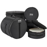 Drums: VEVOR 5-Piece Drum Bag Set, 1680D Oxford Fabric, Padded Drum Bags and Cases with 4.92 ft Detachable Shoulder Strap Carry Handles Foldable Design, for 55cm Kick 30cm Tom 33cm Tom 40cm Tom 35cm Snare