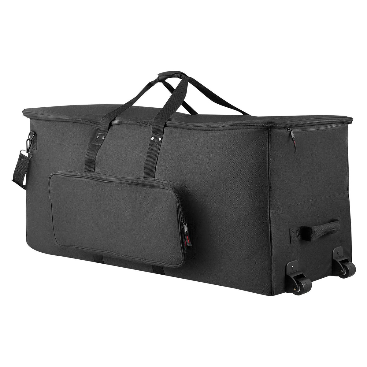 Electronic Drum Kit Bag, 600D, Padded Drum Bag with Wheels, Large 920 x 420 x 410 mm Interior, Lightweight Travel Case with Detachable Dividers, and Multiple Pockets, for Electric Drums, Black