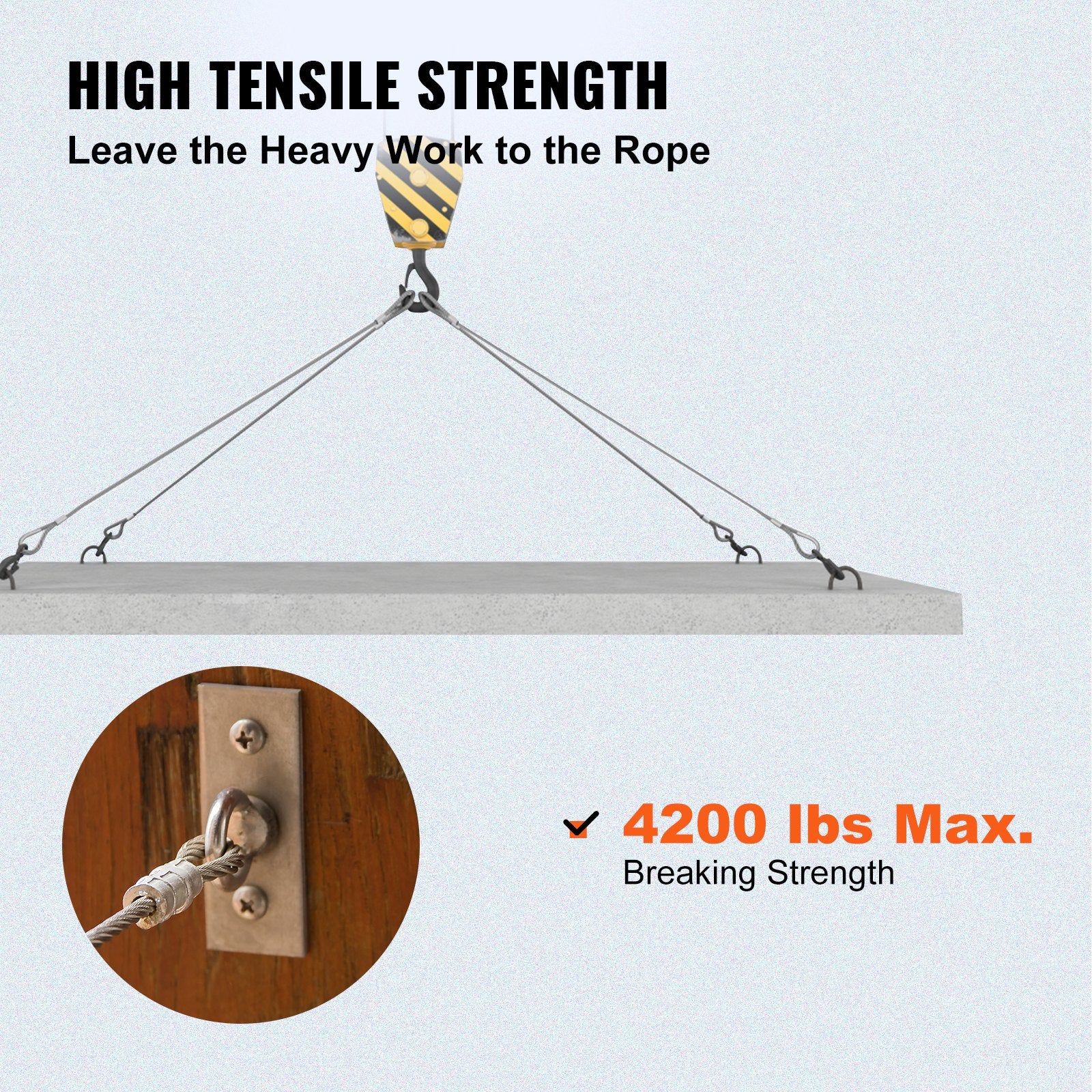 Automotive Repair & Speciality Tools: VEVOR Stainless Steel Cable Railing 3/16" x 1000ft, Wire Rope 316 Marine Grade, Braided Aircraft Cable 1x19 Strands Construction for Deck,Rail,Balusters,Stair,Handrail,Porch,Fence