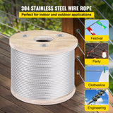 Automotive Repair & Speciality Tools: VEVOR 304 Stainless Steel Wire Rope Cable 4.8 mm 7x19 76 m reel