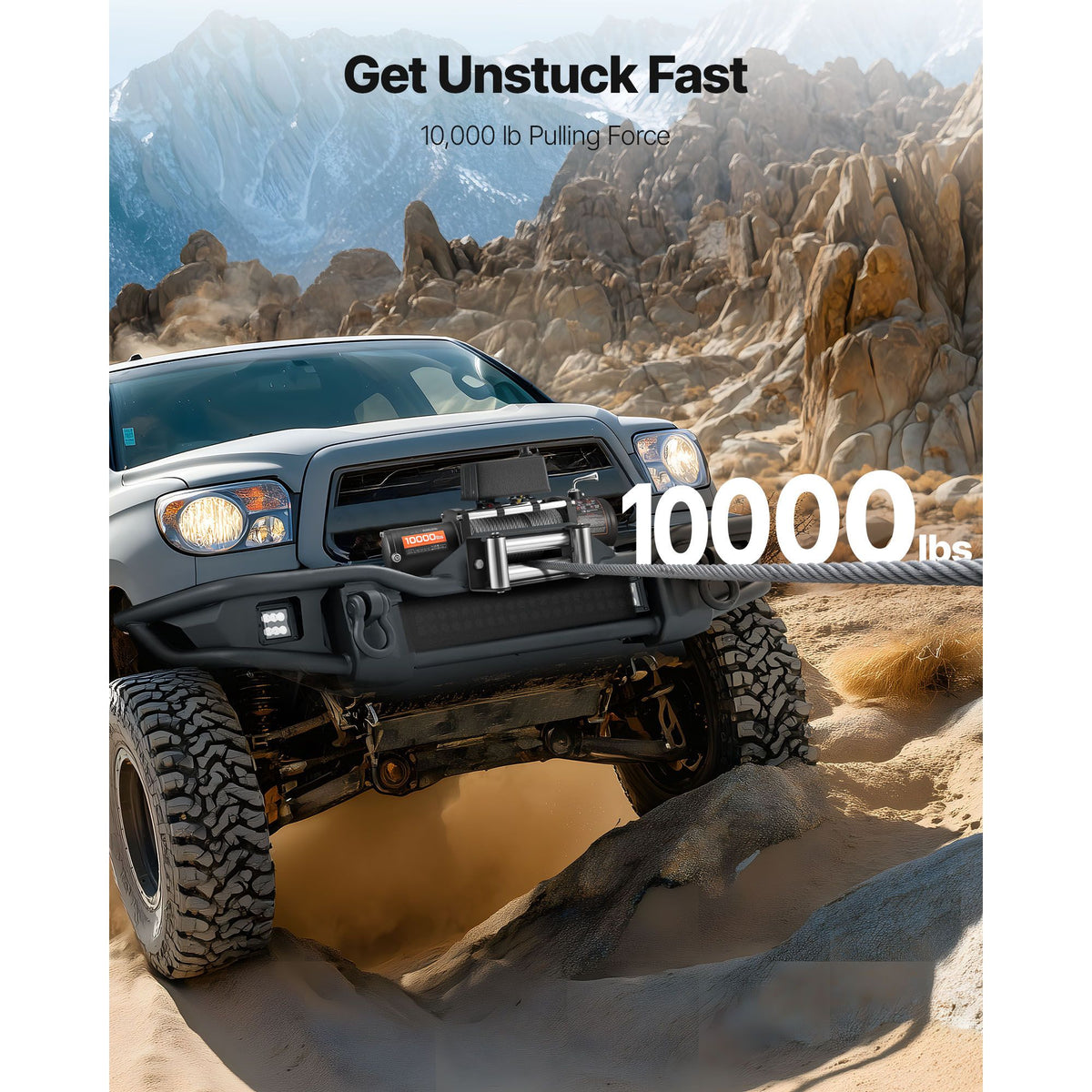 Electric Winch, 4500 kg Load Capacity, 12V DC Truck Winch with Φ8.3 mm x 19.8 m Steel Rope, Wireless & Wired Remote Control, IP55 Waterproof for Towing SUV Jeep Trailer Boat Off-Road Vehicle