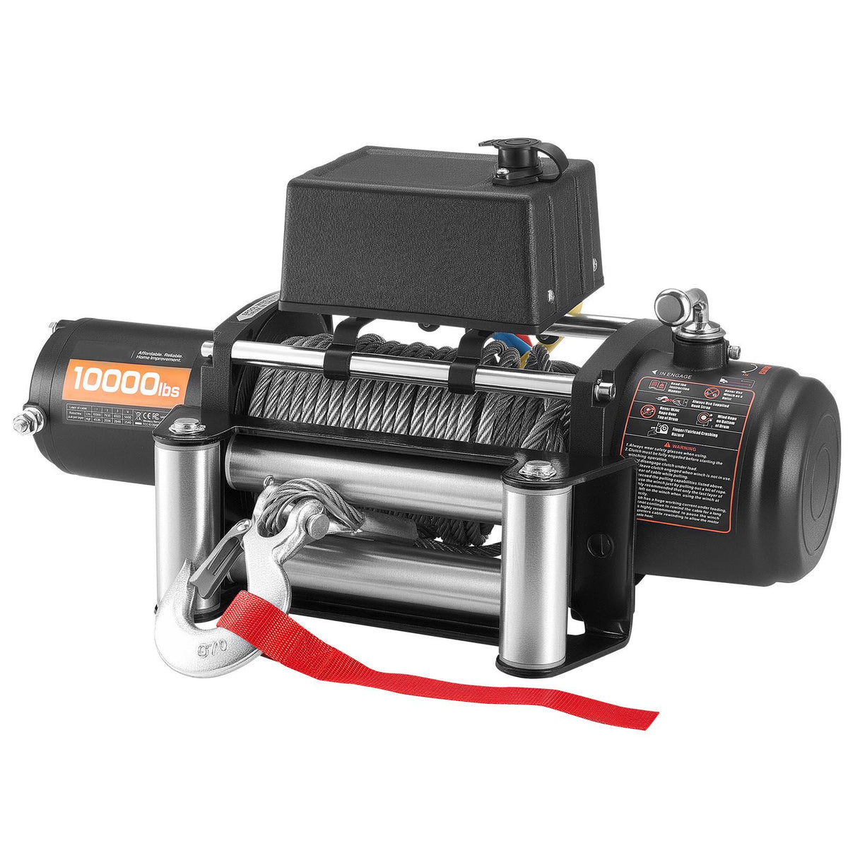 Electric Winch, 4500 kg Load Capacity, 12V DC Truck Winch with Φ8.3 mm x 19.8 m Steel Rope, Wireless & Wired Remote Control, IP55 Waterproof for Towing SUV Jeep Trailer Boat Off-Road Vehicle