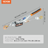 Gardening Tools: VEVOR Come Along Winch, 5 Ton Max Pulling Capacity, 3.5 m Steel Cable, 3 Hooks, Heavy Duty Ratchet Power Puller Tool with Dual Gears, Automotive Hoist Cable Puller Ideal for Vehicle Rescue