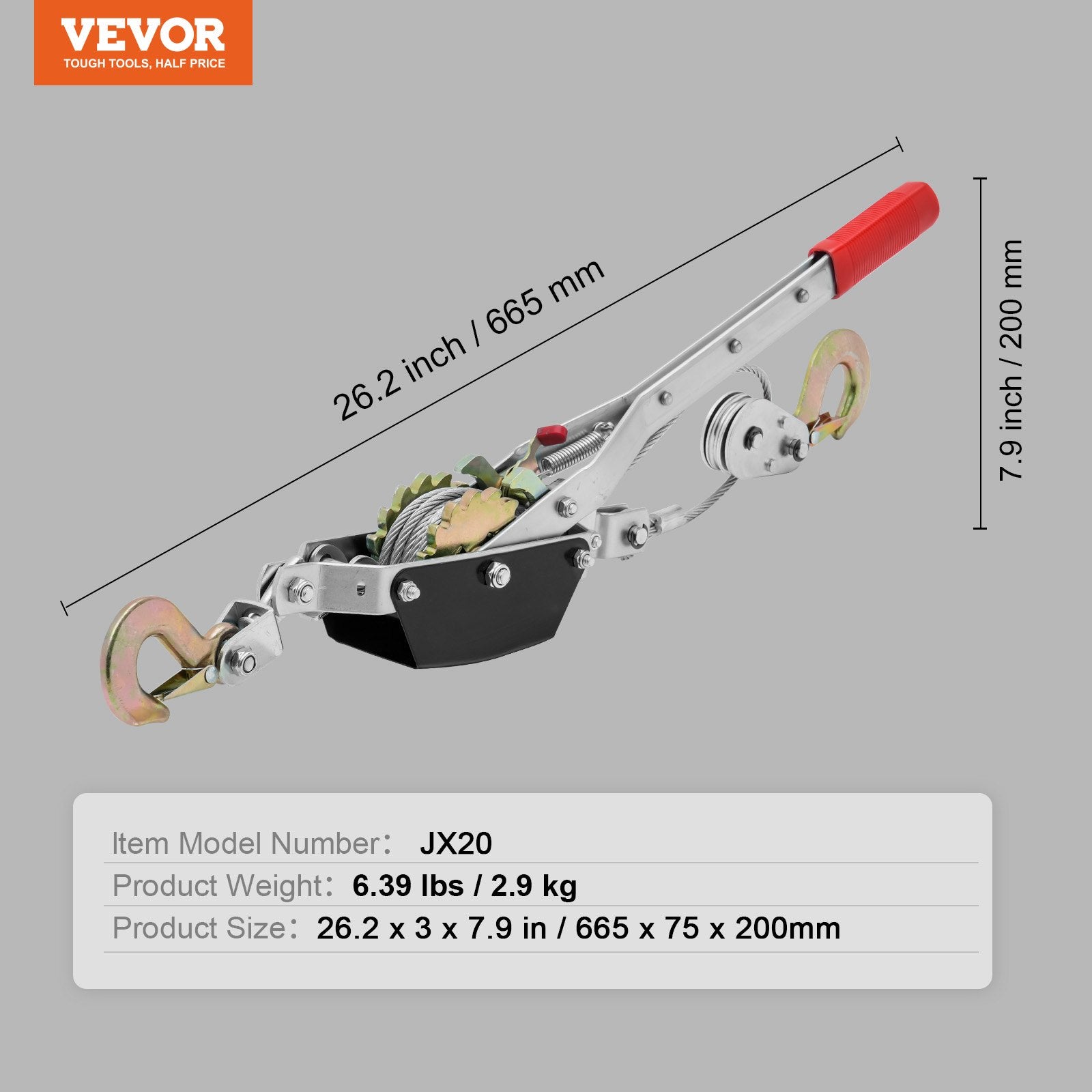 Automotive Lifts & Hoists: VEVOR Power Puller Come Along Winch 2 Ton 4409 lbs Heavy Duty Pull Hoist 2 Hooks