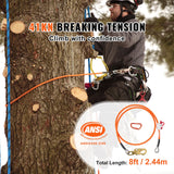 Outdoor Play Equipment: VEVOR 16mm Steel Core Flipline 8ft(2.4m) Arborist Flipline for Fall Protection