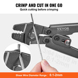 Cutters: VEVOR Crimping Tool, Up To 2.2mm Wire Rope Crimping Tool, Crimping Loop Sleeve Kit with a Cable Cutter and 160pcs Aluminum Buckles, Teflon Coating Anti-Rust Fishing Crimping Tool