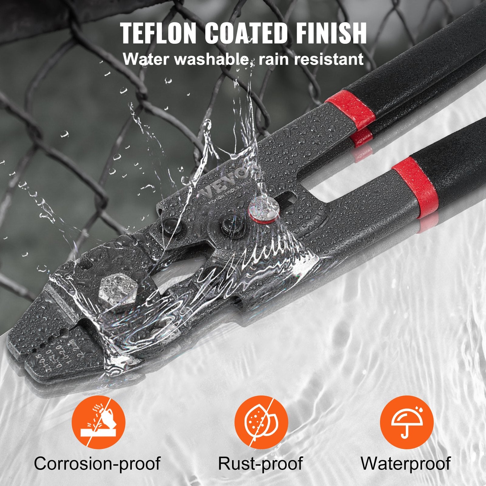 Cutters: VEVOR Crimping Tool, Up To 2.2mm Wire Rope Crimping Tool, Crimping Loop Sleeve Kit with a Cable Cutter and 160pcs Aluminum Buckles, Teflon Coating Anti-Rust Fishing Crimping Tool