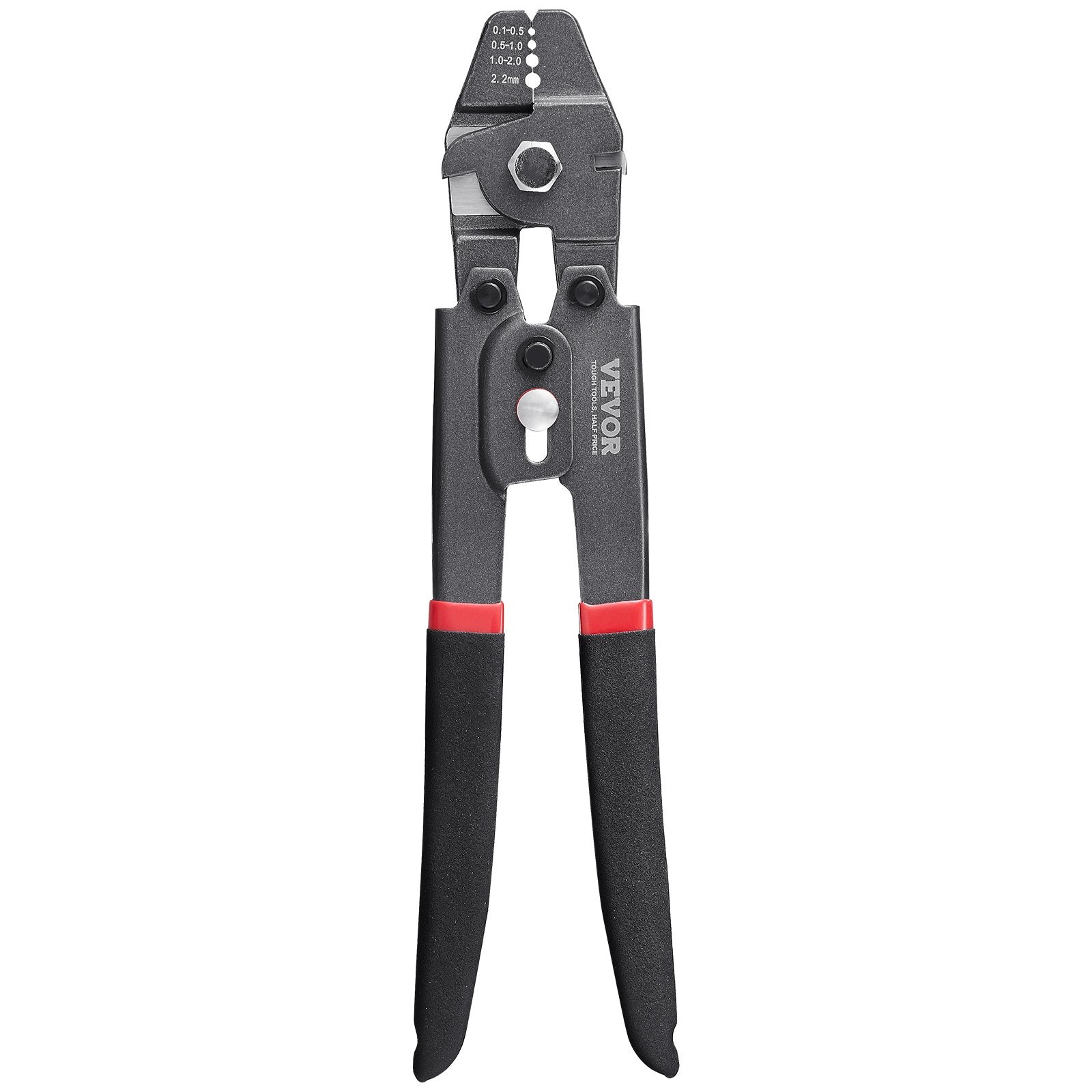 Cutters: VEVOR Crimping Tool, Up To 2.2mm Wire Rope Crimping Tool, Crimping Loop Sleeve Kit with a Cable Cutter and 160pcs Aluminum Buckles, Teflon Coating Anti-Rust Fishing Crimping Tool
