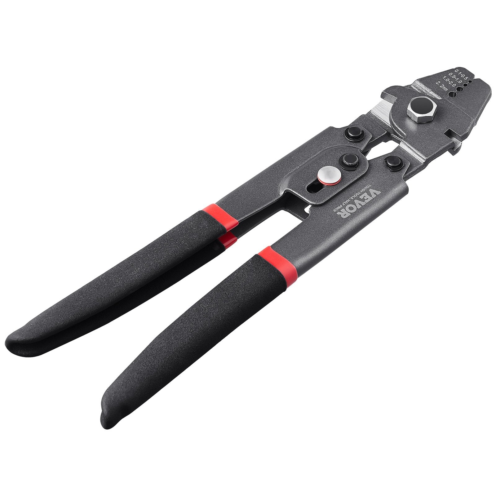Cutters: VEVOR Crimping Tool, Up To 2.2mm Wire Rope Crimping Tool, Crimping Loop Sleeve Kit with a Cable Cutter and 160pcs Aluminum Buckles, Teflon Coating Anti-Rust Fishing Crimping Tool
