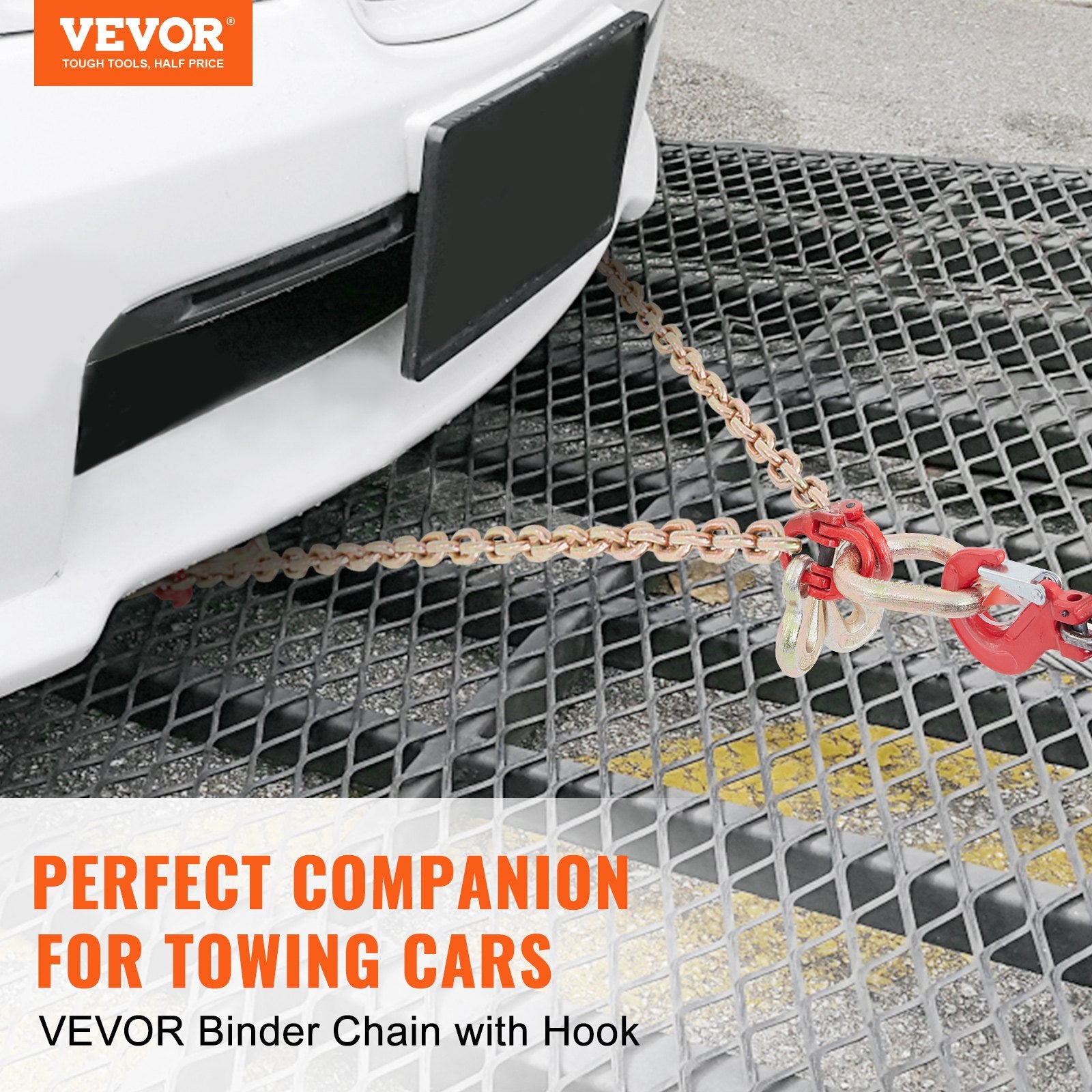 Building Materials: VEVOR V-Chain Bridle, 4364 kg Working Load Limit, 8 x 914.4 mm G80 Tow Chain with RTJ Cluster Hooks, DOT Certified, Galvanized Coating Manganese Steel & D-Shackle, for Lifting & Moving Activities