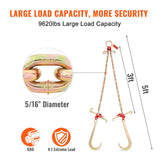 Building Materials: VEVOR V-Chain Bridle, 4364 kg Working Load Limit, 8 x 914.4 mm G80 Tow Chain with RTJ Cluster Hooks, DOT Certified, Galvanized Coating Manganese Steel & D-Shackle, for Lifting & Moving Activities