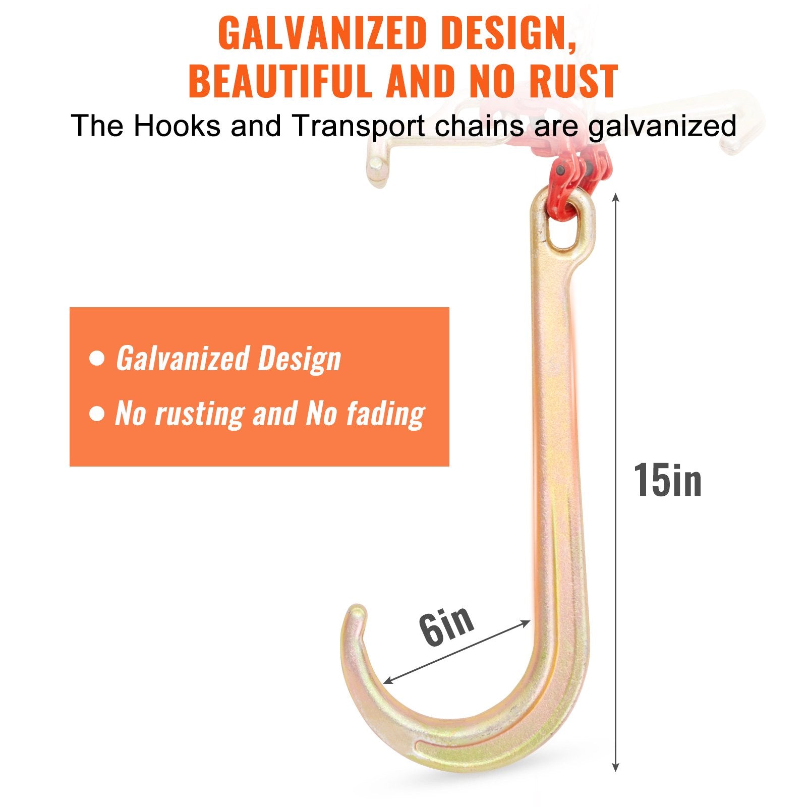 Building Materials: VEVOR V-Chain Bridle, 4364 kg Working Load Limit, 8 x 914.4 mm G80 Tow Chain with RTJ Cluster Hooks, DOT Certified, Galvanized Coating Manganese Steel & D-Shackle, for Lifting & Moving Activities
