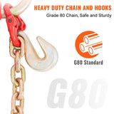 Building Materials: VEVOR V-Chain Bridle, 4364 kg Working Load Limit, 8 x 914.4 mm G80 Tow Chain with RTJ Cluster Hooks, DOT Certified, Galvanized Coating Manganese Steel & D-Shackle, for Lifting & Moving Activities