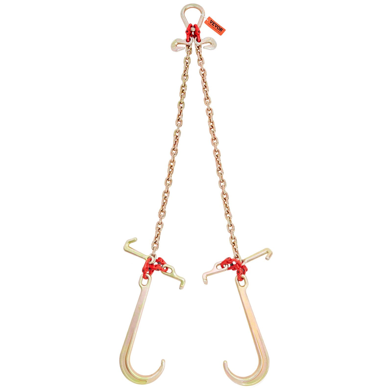 Building Materials: VEVOR V-Chain Bridle, 4364 kg Working Load Limit, 8 x 914.4 mm G80 Tow Chain with RTJ Cluster Hooks, DOT Certified, Galvanized Coating Manganese Steel & D-Shackle, for Lifting & Moving Activities