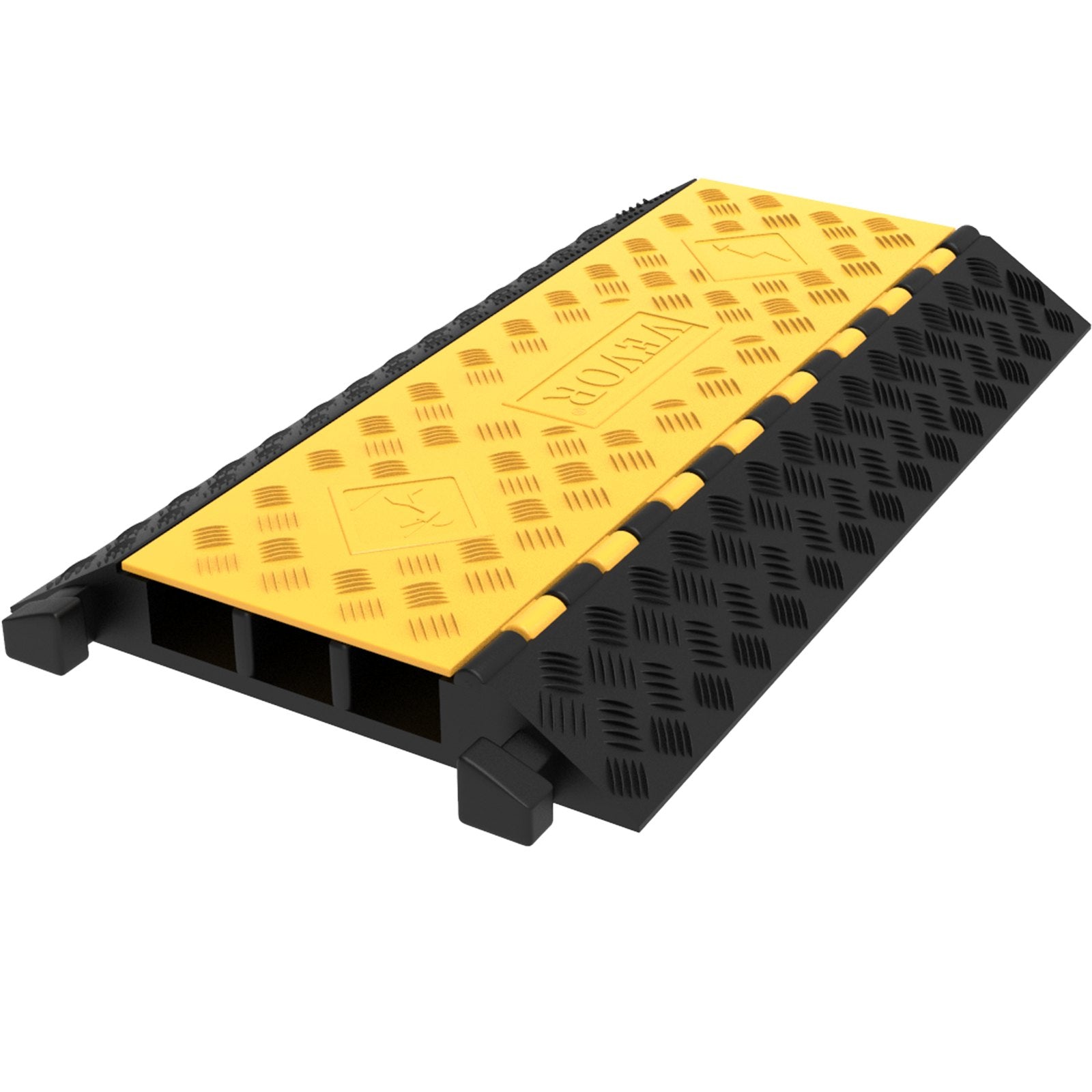 Traffic Control & Parking Tools: VEVOR Rubber Cable Guard, 3-Channel, 2 x 2.3 in - Durable Cord Protection Ramp for Driveways, 6600 lbs Capacity