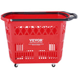 Beekeeping: VEVOR Shopping Baskets, 6PCS, 39L Shopping Carts with Handles, Plastic Rolling Shopping Basket with Wheels, Large Portable Shopping Basket Set for Supermarkets, Retail Stores, Grocery Shopping, Red