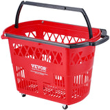 Beekeeping: VEVOR Shopping Baskets, 6PCS, 39L Shopping Carts with Handles, Plastic Rolling Shopping Basket with Wheels, Large Portable Shopping Basket Set for Supermarkets, Retail Stores, Grocery Shopping, Red
