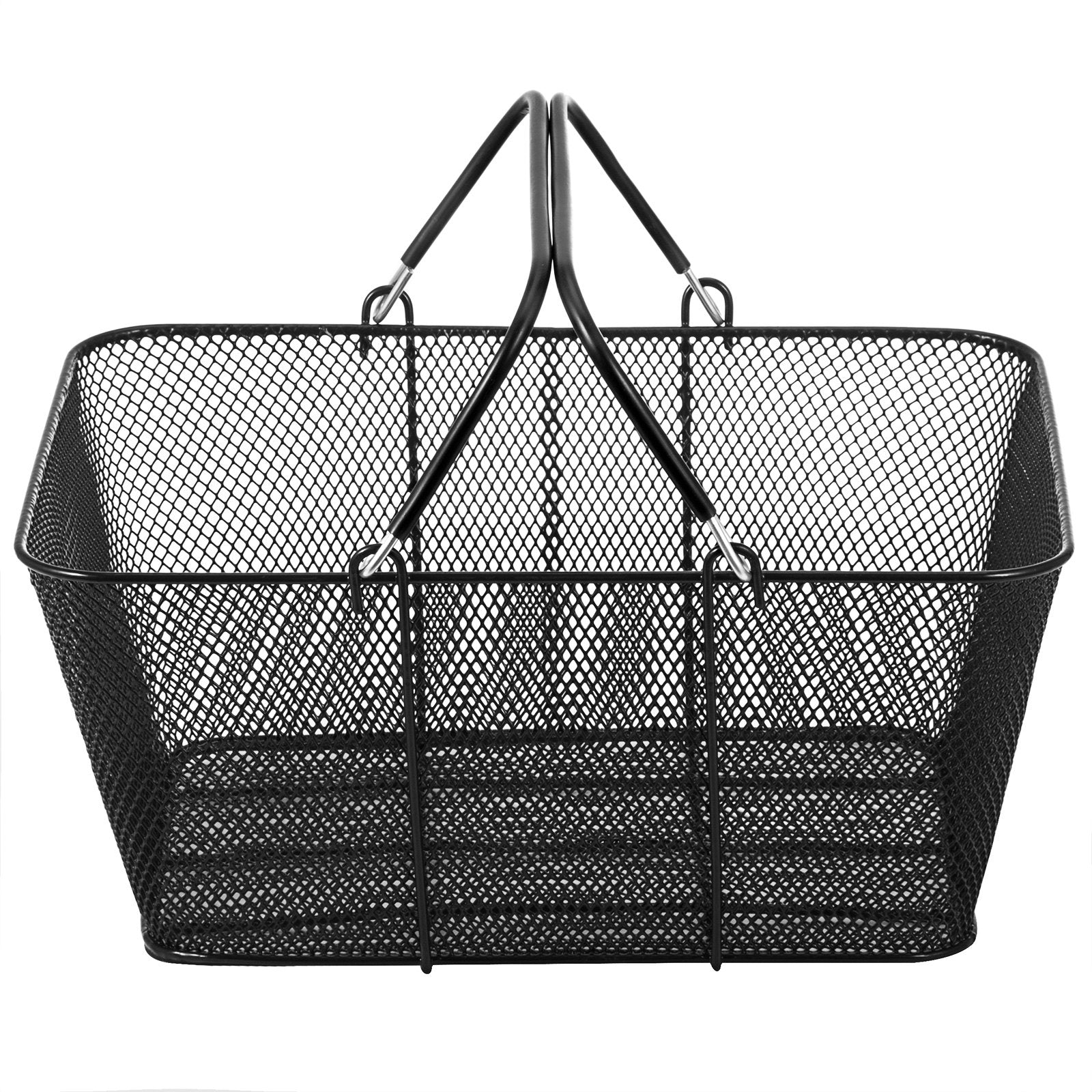 Shopping Baskets with Handles, 12PCS, Black Metal Shopping Basket, Portable Wire Shopping Basket, Black Wire Mesh shopping Basket Set for Supermarkets, Retail Stores, Grocery Shopping, Black