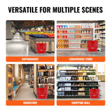 Food Storage: VEVOR Shopping Basket, Set of 12, 21L Durable Plastic Grocery Basket with Metal Handle and Stand, 425 x 305 x 218 mm Portable Shop Basket Bulk Used for Retail Store Supermarket Grocery Shopping, Red